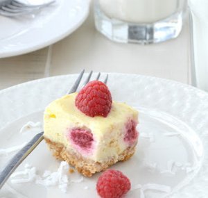 Coconut Raspberry Cheesecake Bars