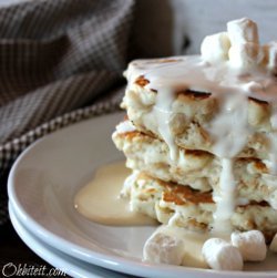 Rice Krispy Treat Pancakes with Marshmallow Butter