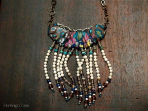 Luya Beaded Fringe Bib Necklace