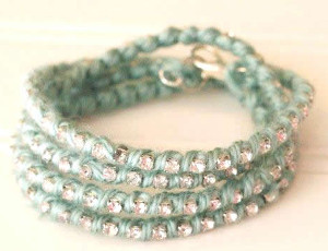 Sparkled Yarn Wrapped Bracelet