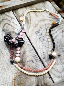 Butterfly and Beads Necklace