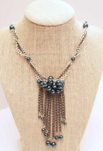 Pearl and Chain Fringe Necklace
