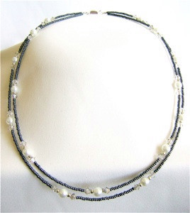 Silver Shade Bead Necklace