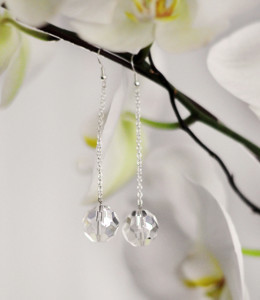 Crystal Ball Drop Earrings