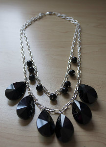 Beads in Black Necklace