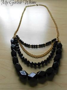 Multistrand Black Bead Necklace