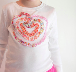 Scrapped Applique Heart Shirt