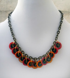 Fiery Disc Necklace