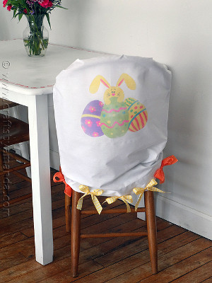Egg and Bunny Chair Cover