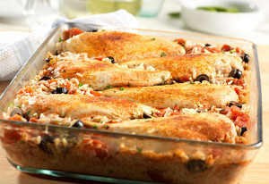 Mediterranean Chicken & Rice Bake