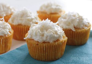 Pina Colada Cake Mix Cupcakes