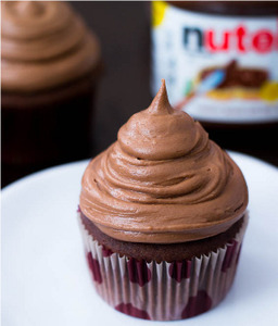 Chocolate Cupcakes with Nutella Frosting