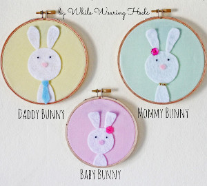 Felt Bunny Family Portraits