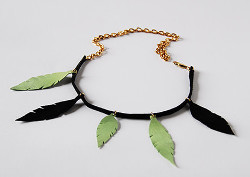 Scrap Leather Feather Necklace