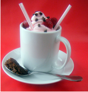 Raspberry Chocolate Chocolate Chip Mug Brownie Cakes