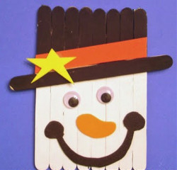 Craft Stick Snowman Head