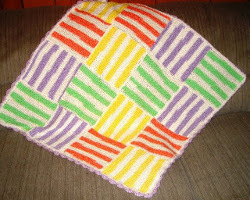 Bernat Crochet Fruity Stripes Crochet Baby Blanket Pattern