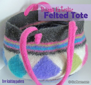 Dianna Entrelac Felted Tote Bag