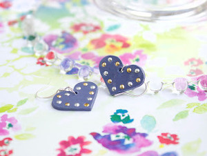 Hardened Clay Heart Earrings