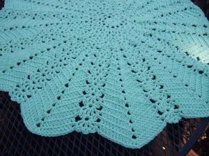 Teal Round Ripple Blanket