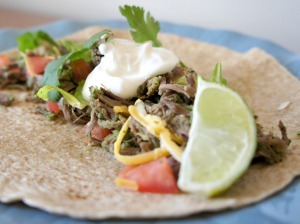 Tomatillo Beef Tacos