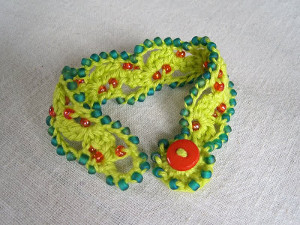 Crocheted Bead Sea Anemone Bracelet
