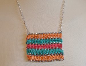 Chain and Crochet Statement Necklace