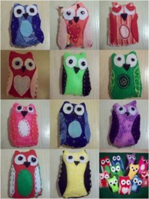 Hand Sewn Felt Owls