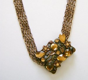 Tilted Topaz Gem Necklace