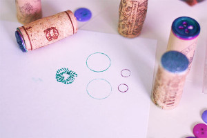Corky Button Stamps