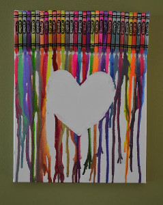 Melting Lava Crayons on Canvas