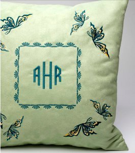 Emerald Embroidery Pillow