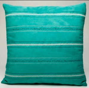Secret Stitches Turquoise Pillow