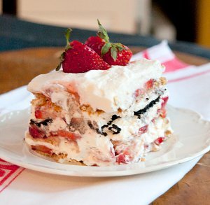 Vintage Strawberry Icebox Cake