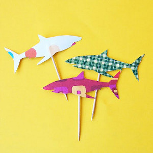 Shark Attach Cupcake Picks