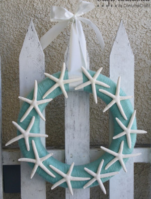 Starfish Yarn Wreath
