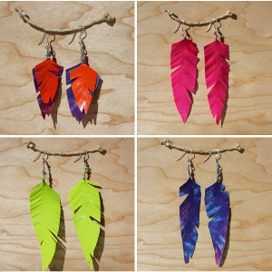 Duct Tape Feather Earrings