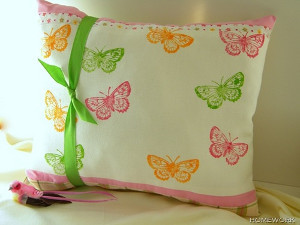 Stamped Butterfly Pillow