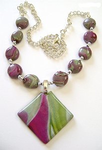 Shimmering Plum Swirls Necklace