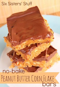 No Bake Peanut Butter Corn Flake Bars