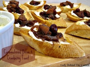 Caramelized Onion and Cranberry Toasts
