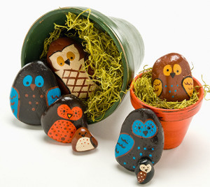 Pretty Painted Rock Owls