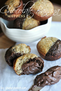 Side-By-Side Chocolate Banana Muffins