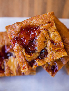 Peanut Butter and Jelly Blondie Bars