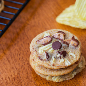Sweet and Salty Potato Chip Toffee Cookies