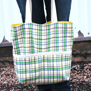 Summer Madras Tote Bag