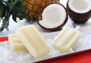 Light Pina Colada Popsicles