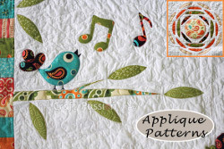 Songbird, Trees and Sun Applique Patterns