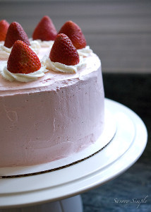 Strawberry Buttercream Layer Cake