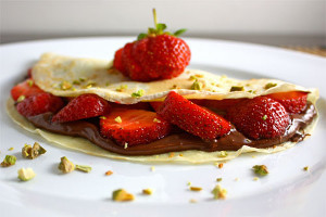 Chocolate Strawberry Nutella Crepes